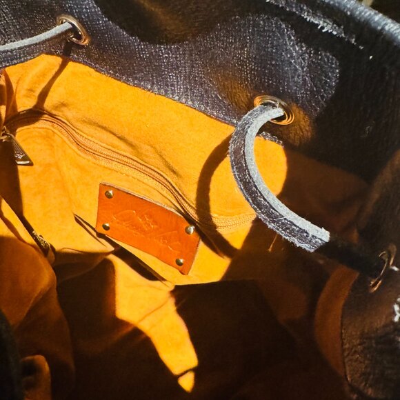 Patricia Nash Braided Leather Drawstring Bucket bag in blue - Picture 6 of 9